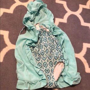 Janie & Jack blue swimsuit & cover up